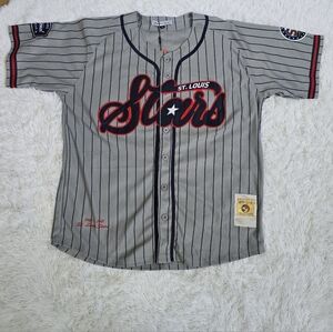 St. Louis Stars #28 Negro League Gray Pinstripe Jersey Headgear Classics Sz 2XL